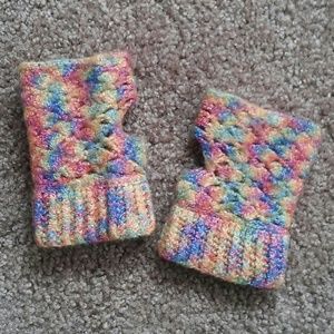 🌈Rainbow🌈Alpaca Fingerless Gloves